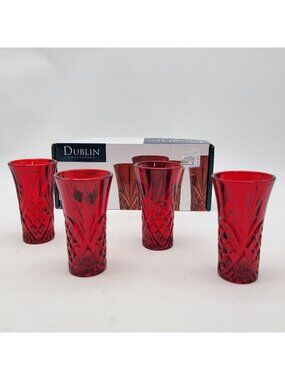 Set Of Four Dublin Collection Red Vodka Shooters By Shannon Godinger